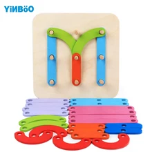 Деревянный Игрушечные лошадки для детей DIY головоломки Ранние развивающие Паззлы буквы Форма номер рукавом Колонка игрушка подарок для ребенка