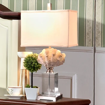 

Mediterranean Modern k9 crystal table lamp luxury shell crystal table lamp for bedroom lobby table lamp abajur de mesa lamparas