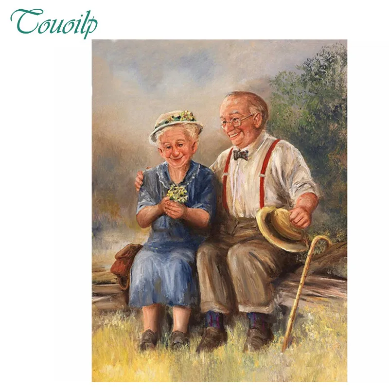 

5d diy Diamond Painting cross stitch Diamond embroidery Old couple round/square Resin Pasted Diamond Patterns handcraft