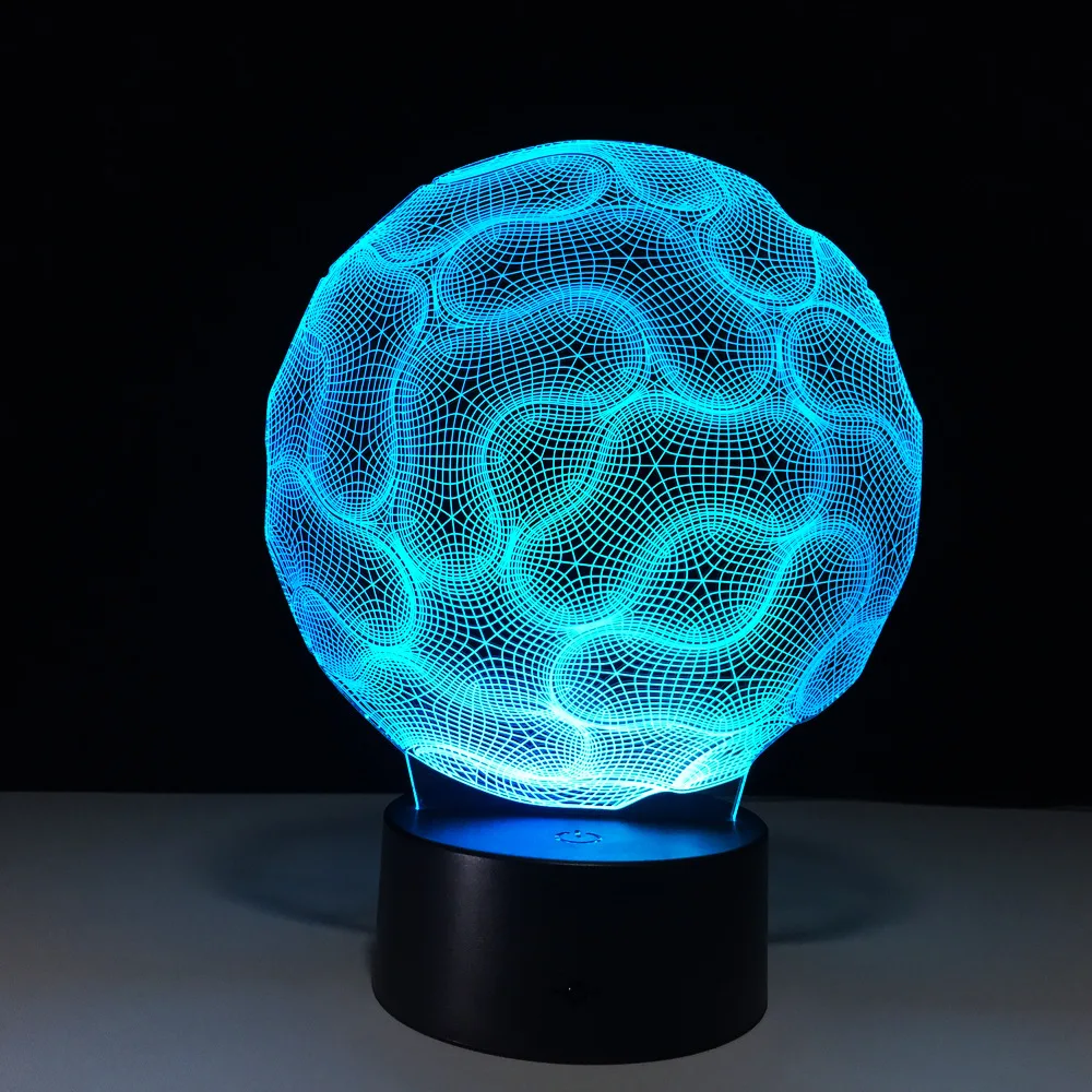 

3D Lamp Bedroom Decorative Night Light 7Color Change USB Cable Smart Touch Button LED Desk Table Light Kids Gift Brain Lamp B325