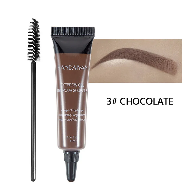 HANDAIYAN Eyebrow Makeup Liuqid Black Brown Henna Eyebrow Makeup Waterproof Eye Beauty Tool Brows Tattoo Eyebrows Gel Cosmetics - Цвет: 3CHOCOLATE