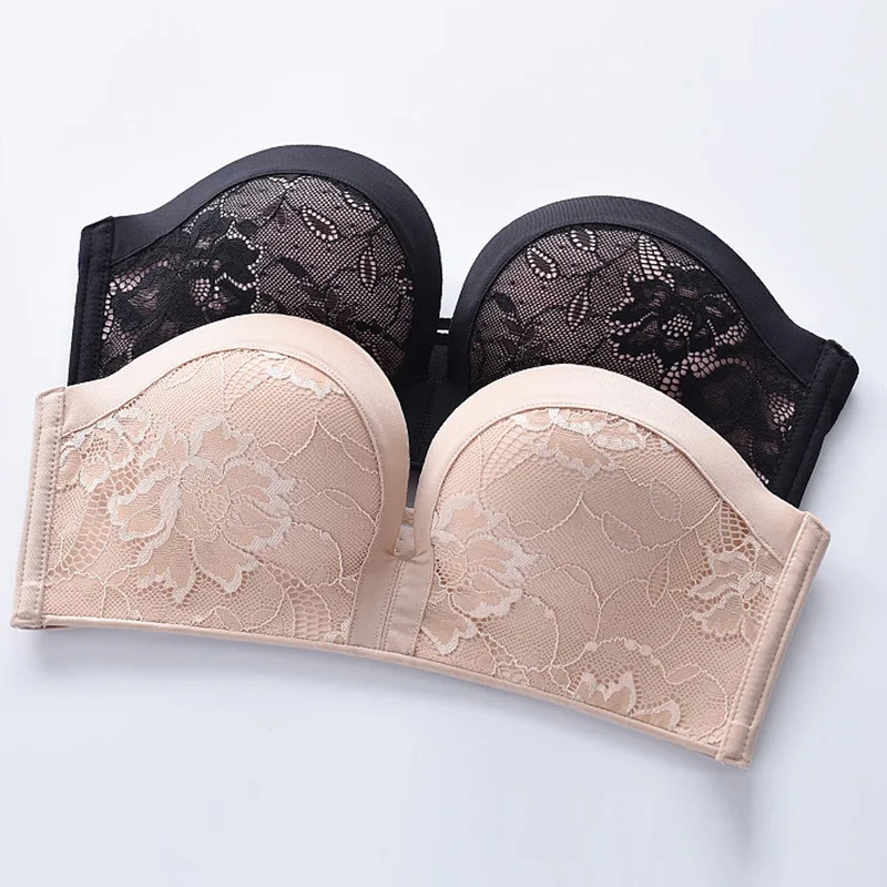 Buy Sexy Lace Backless Strapless Bra Black Wedding Push Up Bra Without Straps