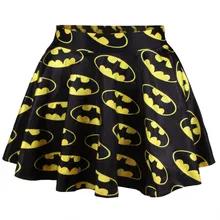 Короткие мини-юбки с 3D принтом Бэтмена, тонкая летняя стильная плиссированная юбка, Женская Расклешенная стрейчевая юбка-Скейтер, Saia Jupe Femme Falda
