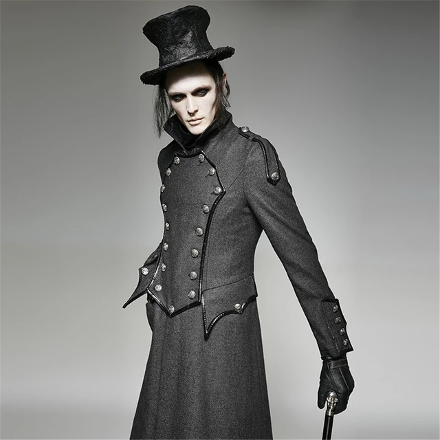 Steampunk Winter Handsome Military Uniform Men Jacket Punk ...