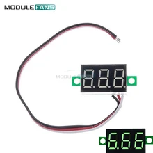 0,36 дюйма 3 провода постоянного тока 0-30 в зеленый светодиодный измеритель напряжения панель 3-цифровой дисплей Вольтметр