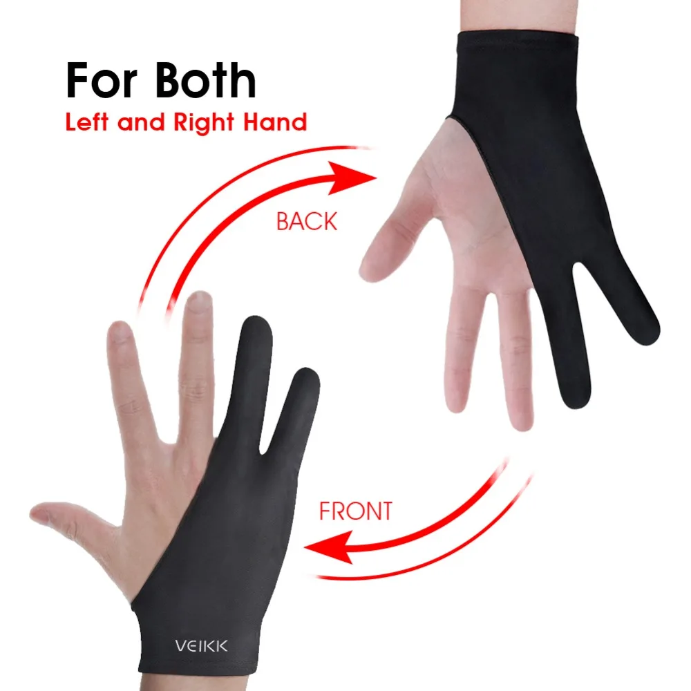 Noir Taille Libre VEIKK Gant dartiste pour Tablette /à Dessin 1 unit/é pour gaucher ou droitier