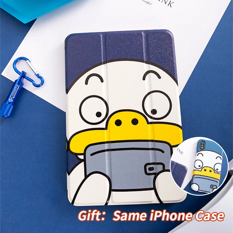 Funny Duck PU Folding Case For iPad Pro9.7" 10.5 12.9 Air Air2