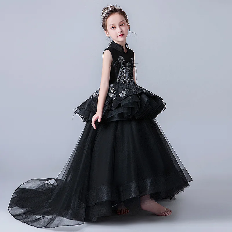 little girl black pageant dresses
