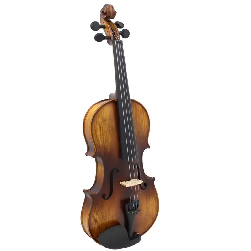 SLADE AV-508 4/4 Full Size Acoustic Violin Fiddle Kit Solid Wood Matte Finish ebony Face Board 4-String Instrument