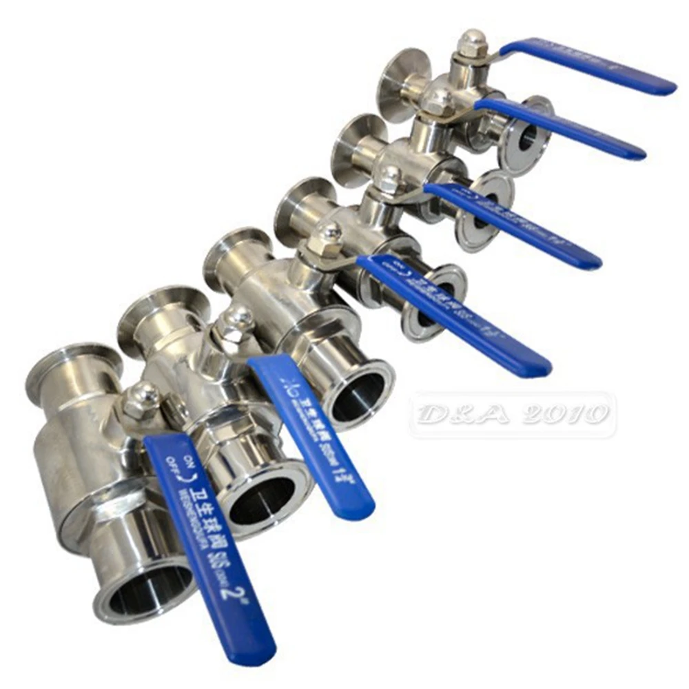 

2-1/2" 2.5" 63MM Sanitary Full Port Ball Valve Clamp Type Ferrule Stainless Steel SS SUS 304