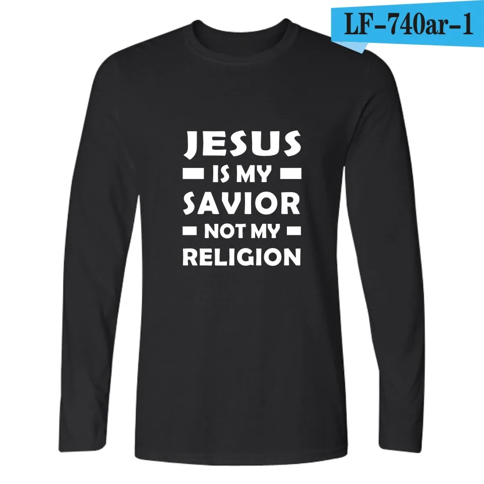 black I Love Jesus Christian футболка с длинным рукавом для мужчин смешная черная модная футболка мужская брендовая Повседневная Высококачественная Футболка мужская хлопок 4XL - Цвет: black