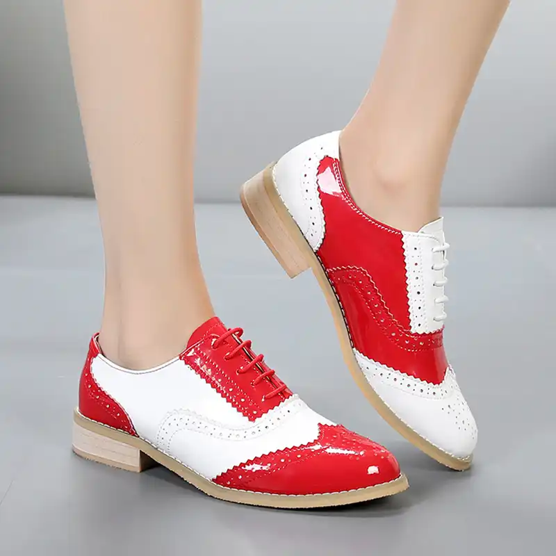 red and white oxfords