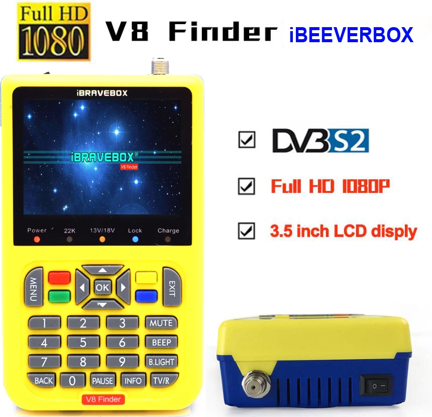 

iBRAVEBOX V8 Finder HD DVB-S2 High Definition Satellite Finder MPEG-2 MPEG-4 Better satlink ws-6933 6906 finder meter