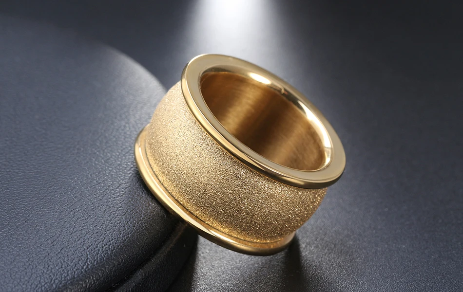 Effie queen 316L нержавеющая сталь женские кольца черный/серебристый/золотистый цвет 14 мм ширина большой Обручальное кольцо Модные ювелирные изделия подарок DGTR72