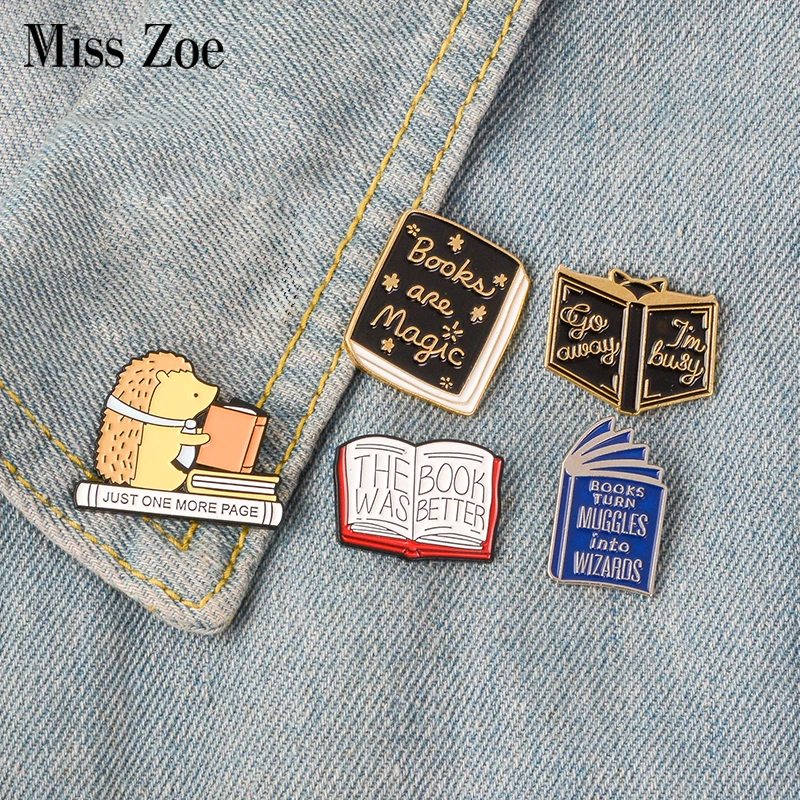 

Read More Books Enamel Pin reading magic book badge brooch Lapel pin Denim Jeans shirt bag Cartoon Jewelry Gift for Kid