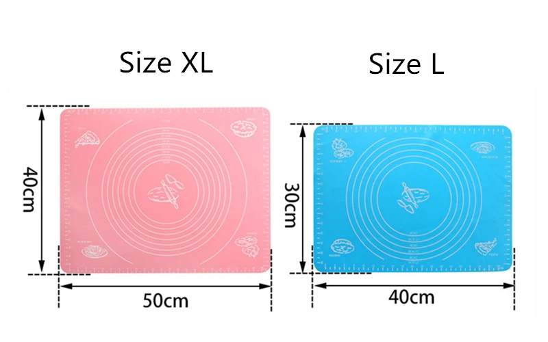 SHENHONG Silicone Baking Mat Thickening Flour Rolling Scale Mat Kneading Dough Pad Baking Pastry Rolling Bakeware Liners