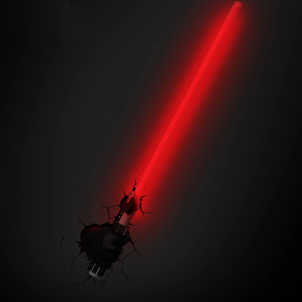 Star Wars 3D Wall Lamp Decor Light, Death Star, Master Yoda, BB-8, R2D2, Darth Vader's Lightsaber, Cordless Battery Operated Novelty Light image 4