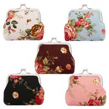 

Mini Makeup Case Carteira Women Coin Purse Wallet Retro Vintage Flower Small Wallet Hasp Purse Kawaii Bag Clutch Bag Monedero