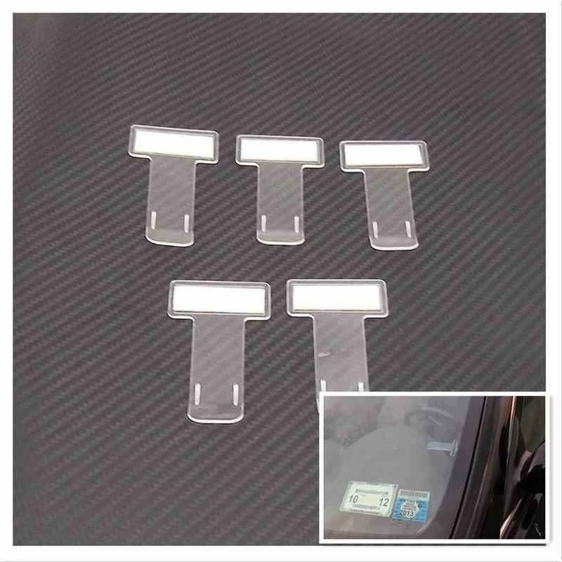 

5pcs Car Parking Ticket Holder Clip Sticker Auto Hook Organizer Accessories Windshield Card Fastener Sticker Car Styling