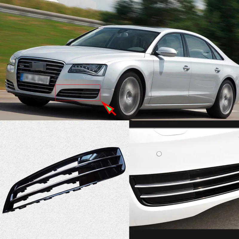 

Black Auto Front Bumper Driving Fog Lights Cover Lamp Frame Trim For Audi A8 D4 2011-2013