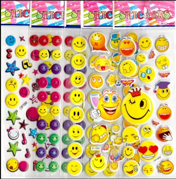 

20pcs/lot cartoon cute smile face 3D foam stickers boys girls preschool award game toys party supplies game decoration kids gift