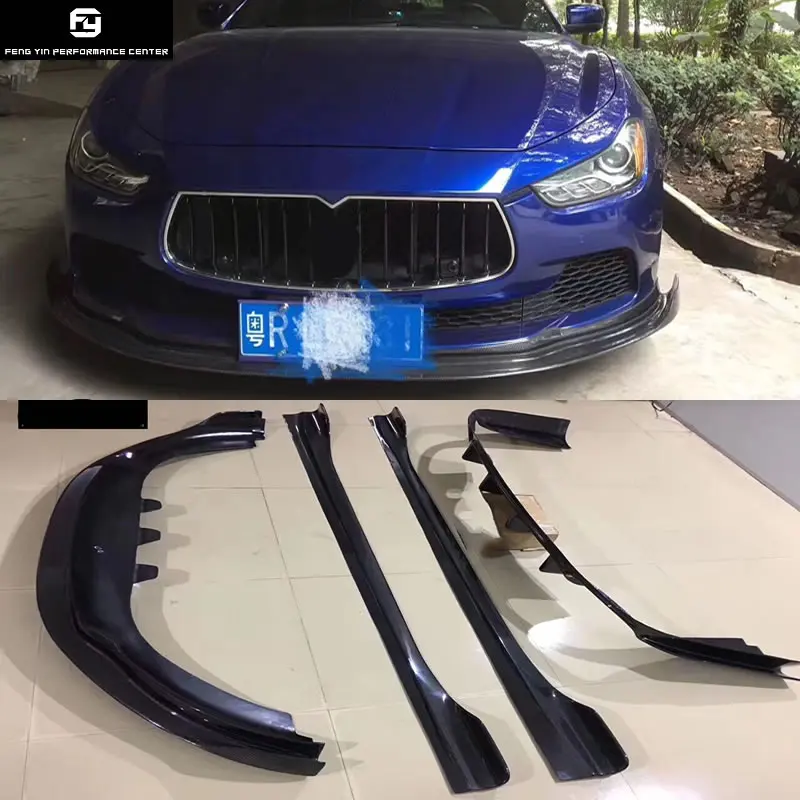 

Carbon Fiber front bumper lip rear bumper diffuser lip side skirts for Maserati Ghibli SQ4 Car body kit 14-16