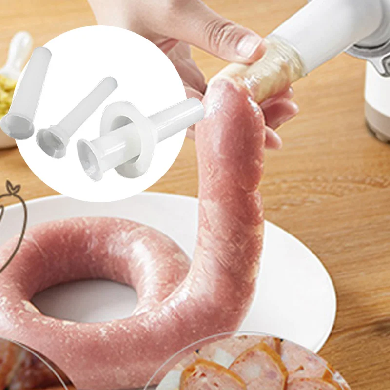 

4pcs/Lot Meat Filling Funnel Sausage Stuffing Tubes Plastic Sausage Stuffing Tools Handmade Meat Casing Fillers Sausage Maker