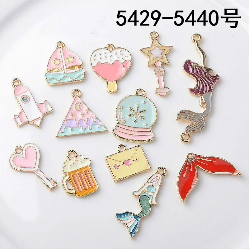 

10pcs Alloy metal Enamel mermaid fish tail charms for bracelet, fashion handmade enamel mermaid pendants jewelry making charm