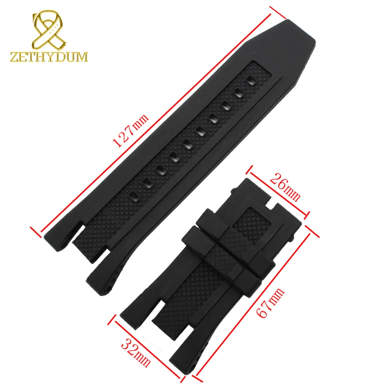

Silicone rubber watch strap 32*26mm invicta watch belt waterproof wristband black watchband silver black rose gold buckle