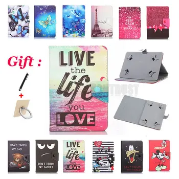 

Universal 7 inch Cartoon Pu Leather Stand Case For Digma Plane 7552M 7556 7520 7535E 7546S 7547S 3G 7" Tablet Cover + 2 Gifts