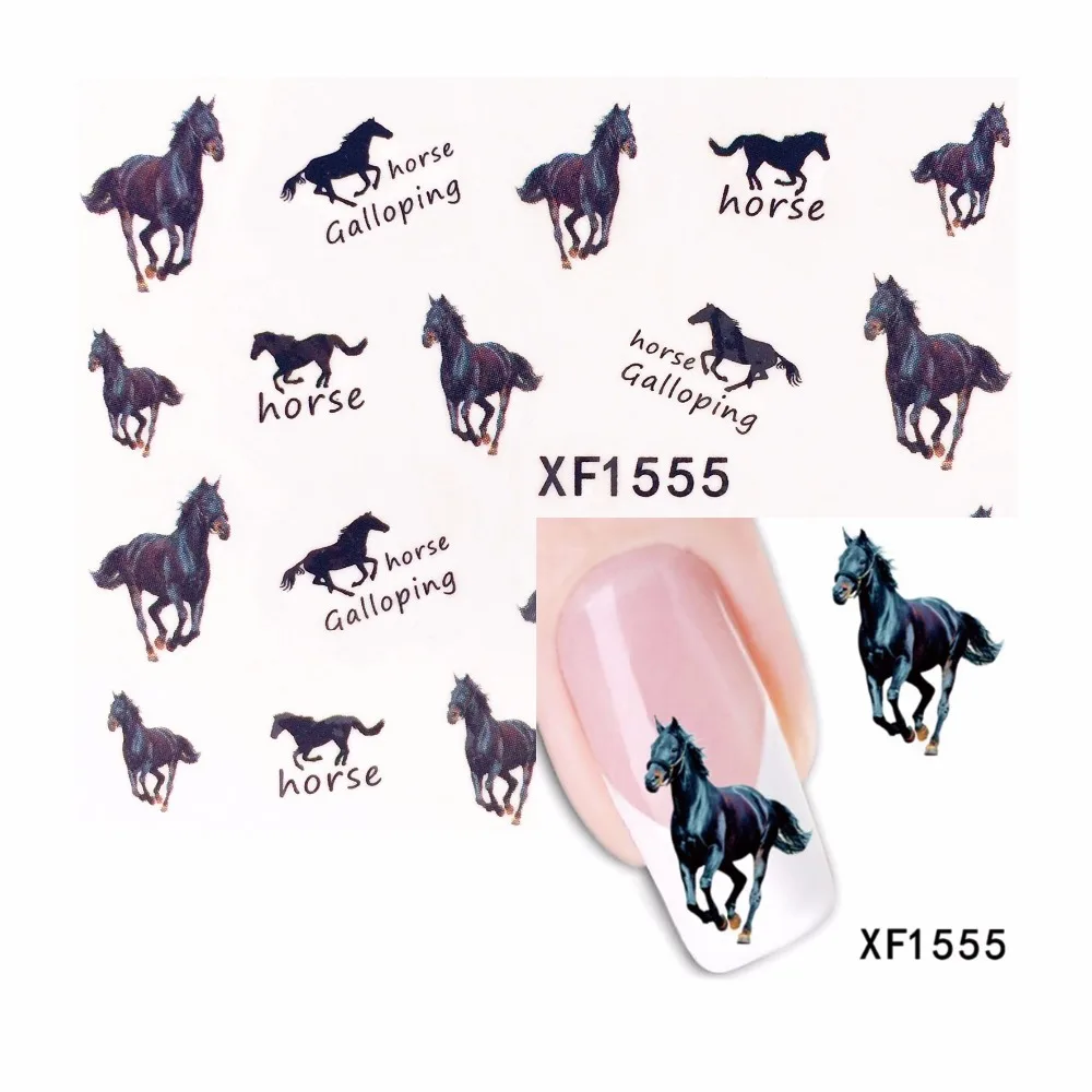

WUF 1 Sheet Pentium Horse Design Water Transfer Nail Art Sticker Water Decals DIY Decoration For Beauty Nail Tools 1555