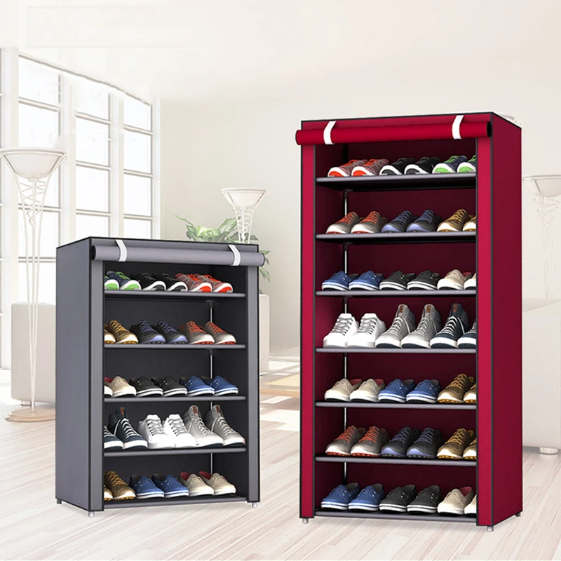 

Multi-layer Combination Dustproof Storage School Shoe Rack Organizer Stand for Footwear Storage Box Holder Wholesale Solid Color
