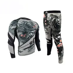 Гидрокостюмы в стиле MMA Бокс Джерси мужские брюки Rashguard KickBoxing Велоспорт ММА длинные SleeveTight футболки брюки Муай Тай Fightwear