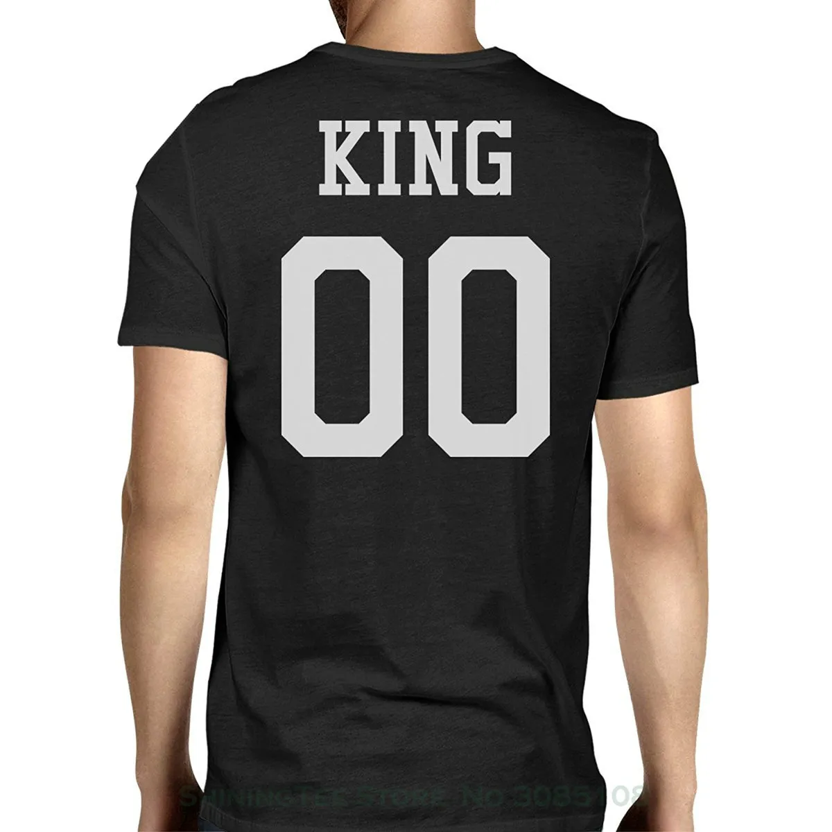 

Mens T Shirts Fashion 2019 365 Printing King 00 Back Number Black Couple Tee For Engagement Photo Shooting Casual Cotton