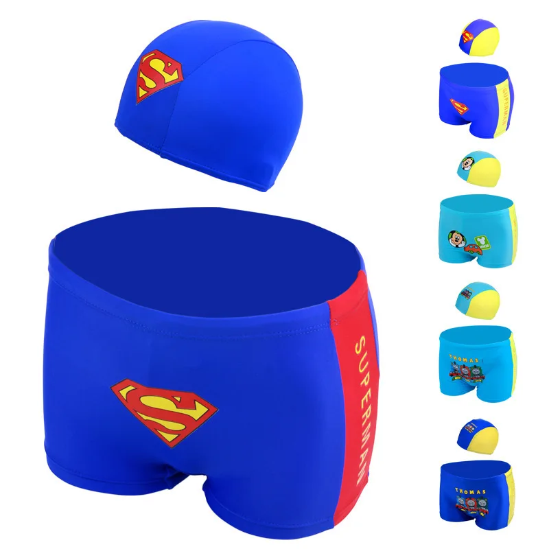 2017 Baby Boys Trunks with Hat Two Pieces Set Kids Beach Swimwear