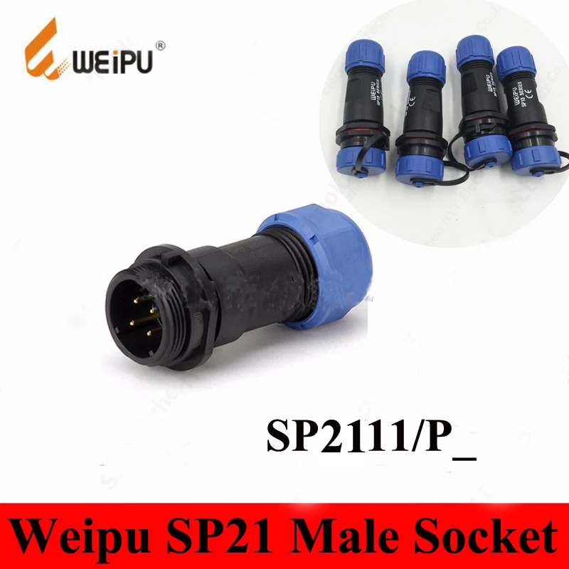 

Original Weipu SP21 Connector SP2111/P 2 3 4 5 7 9 12 Pin IP68 Waterproof In-line Cable Male Socket With Dust Cap SP2111/P*