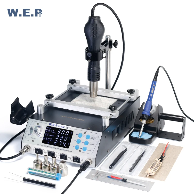 

WEP 853AAA+ Program -Controlled BGA Rework Station Automatic Preheating Hot Air Gun Desoldering Solder Iron Soldering Station