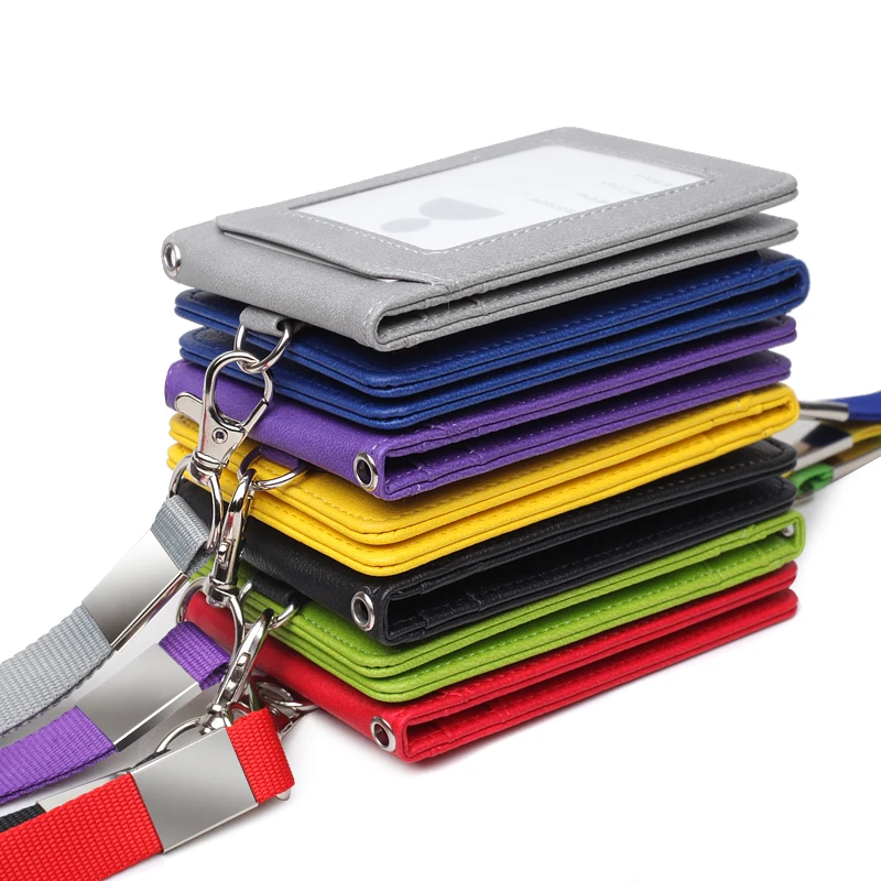 

Card Holder Neck Strap with Lanyard Badge Holder Staff Identification Card Bus ID Holders Kawaii Stationary Plastic Card Holder