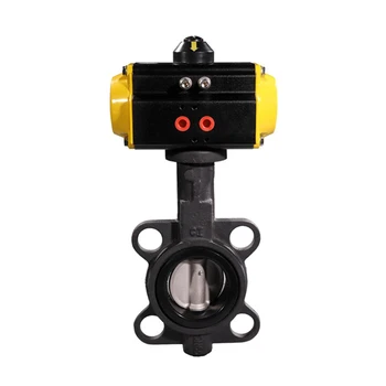 

8 Inch Cast Iron Wafer Pneumatic Butterfly Valve Spring Returned with Stainless Steel 304 Disc EPDM Sealing