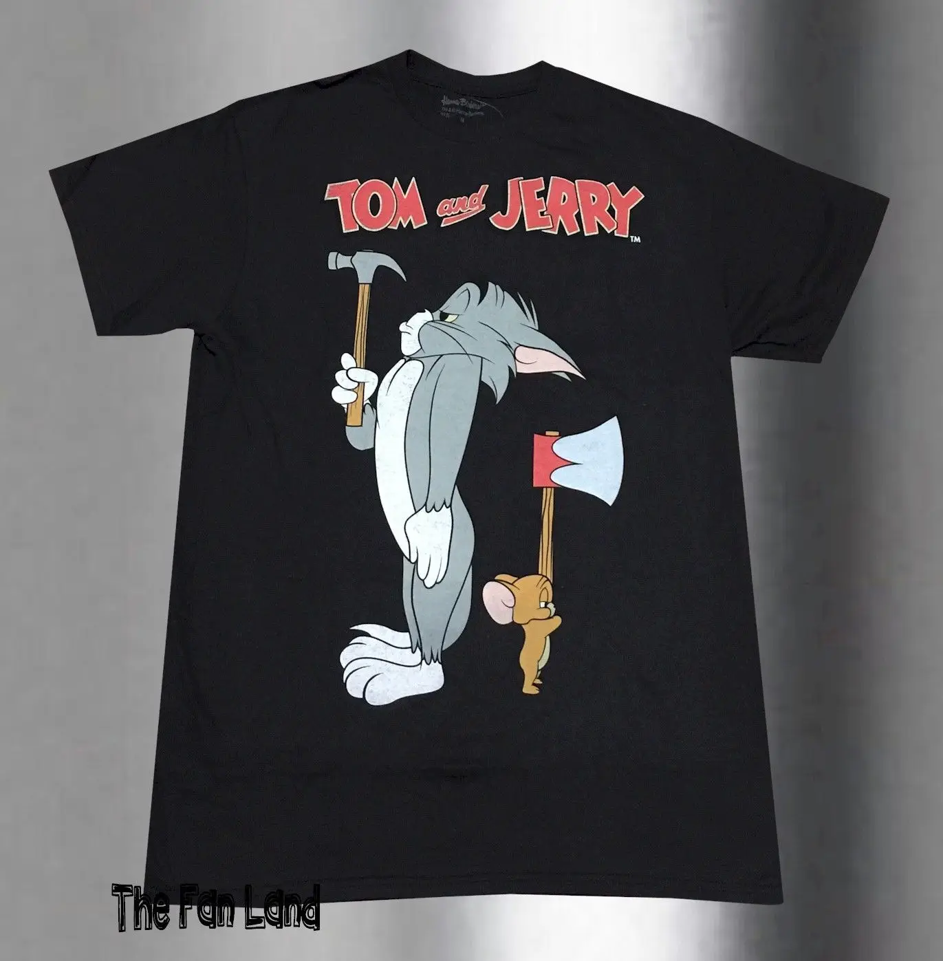 

New Tom and Jerry Hammer Axe Hanna Barbera 1940 Men's Vintage Retro T-Shirt