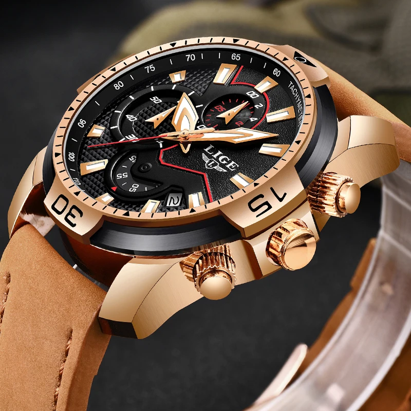 2019 LIGE Mens Watches Top Brand Luxury Men's Military Sports Watch Men Casual Leather Waterproof Quartz Clock Relogio Masculino 2019 LIGE Mens Watches Top Brand Luxury Men's Military Sports Watch Men Casual Leather Waterproof Quartz Clock Relogio Masculino