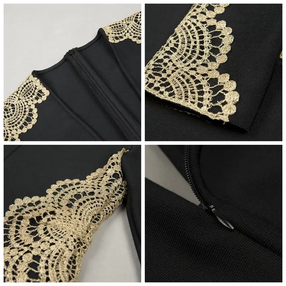 2018 Newest Summer Bandage Dress Women Celebrity Party Long Sleeve V-Neck Embroidery Sexy Night Out Dress Women Bodycon Vestidos (2)