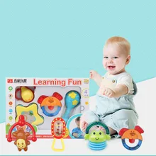 Buy Baby cartoon rattles toy, colorful hand bell, learning early education toy set Free Shipping
