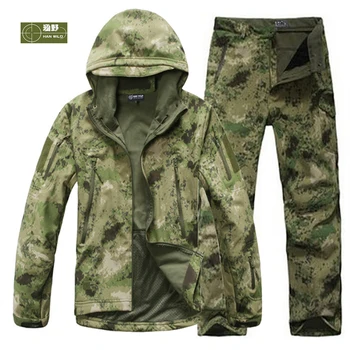Men Fishing Trekking Hiking Waterproof Hunting Tactical SoftShell Outdoor Jackets Climbing Military Jackets Set Sport Army man new winter waterproof fishing trousers tactical softshell hunting outdoor jackets set army suit military pants