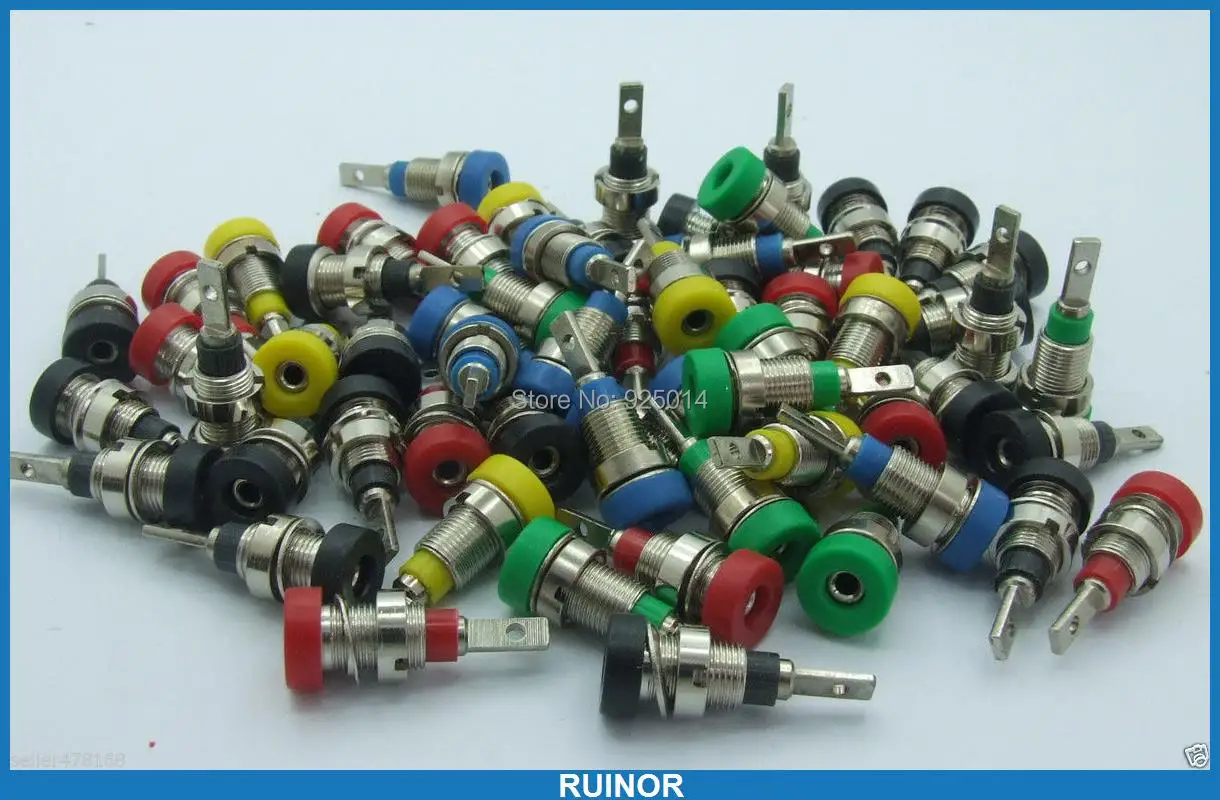 

5PC Color Copper 2mm Banana Socket 2.0 jack for binding posts Testing Instrument