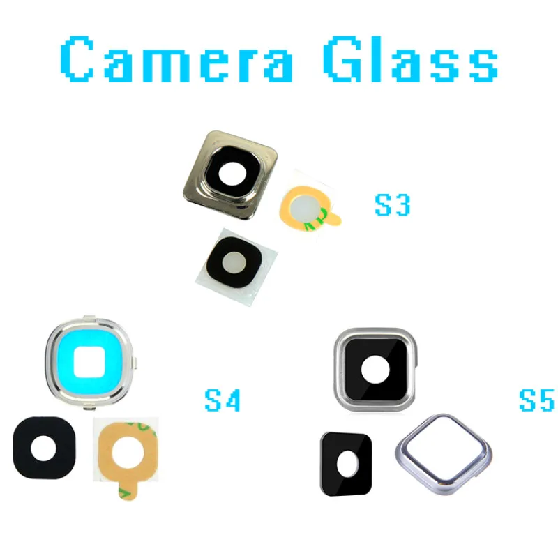 

Back Rear Camera Glass Lens Ring Cover For Samsung Galaxy S3 i9300 S4 i9500 S5 G900 With Sticker Replacement Parts