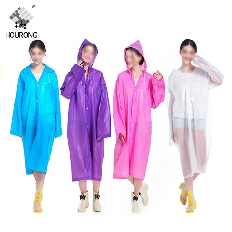 

Fashion EVA Adults Raincoat for Women Men Waterproof Rain Coat Transparent Outdoors Travel Camping Fishing Rainwear Suit