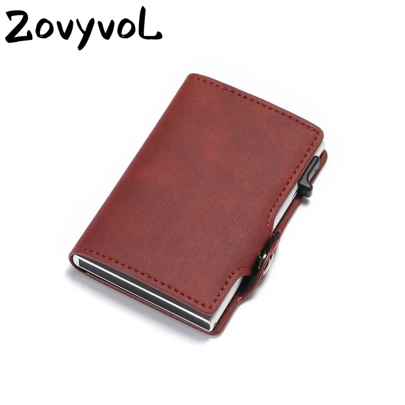 Новый кожаный держатель для кредитных карт ZOVYVOL с rfid блокировкой металлический