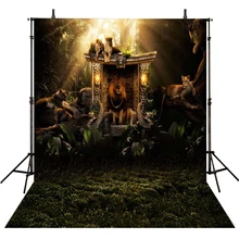 Cenários de Fotografia de animais Do Jardim Zoológico Selva Fundo Para Estúdio de Fotografia de Fundo Para A Fotografia Crianças Foto Achtergrond