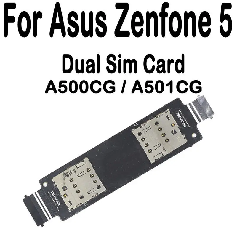 Гибкий кабель с одной/двумя sim-картами для ASUS Zenfone 5 A500CG A501CG T00J A500KL SD Card Reader Замена слота - Цвет: Dual